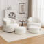 Chaise pivotante rembourrée en polyester avec repose-pieds-561283669
