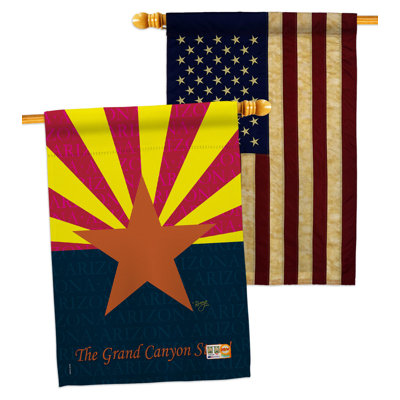 Drapeau de maison en polyester 3 faces 3 pi 3 po x 2 pi 3 pi Arizona House