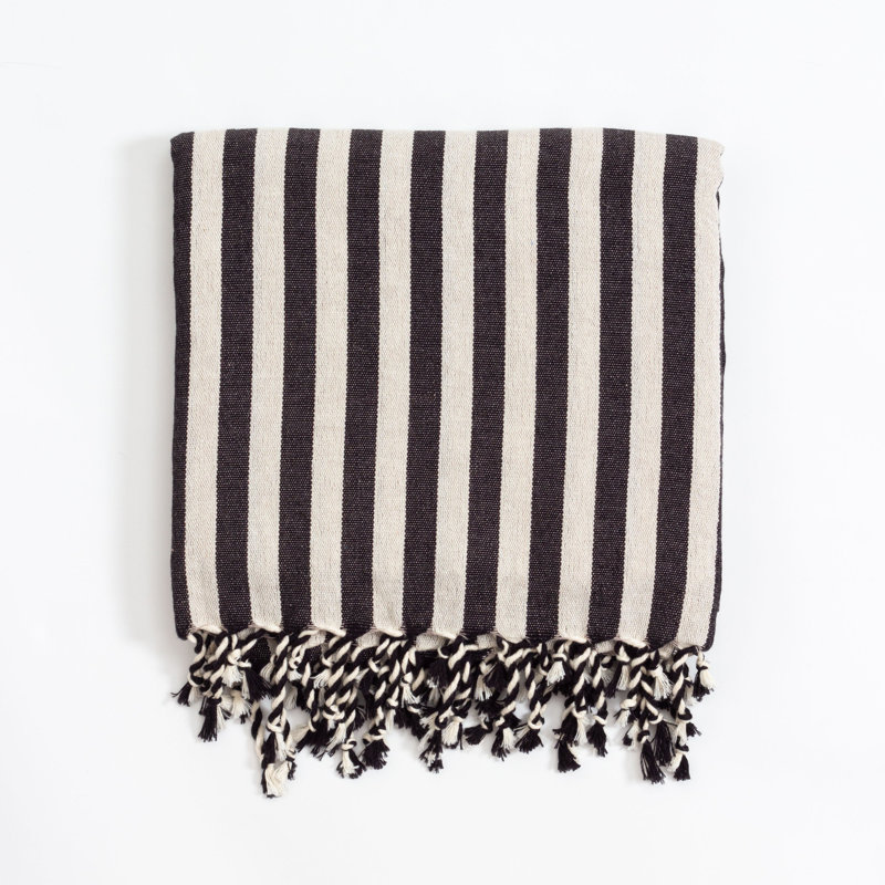 Serviette de bain Drama Beach, Ivoire rayé