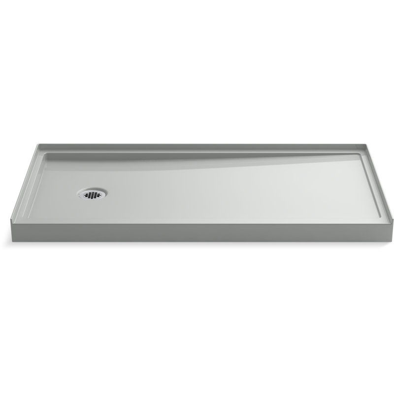 Rely60-In X 30-In Single-Threshold Shower Base With Left-Hand Drain, Ice Grey, Left