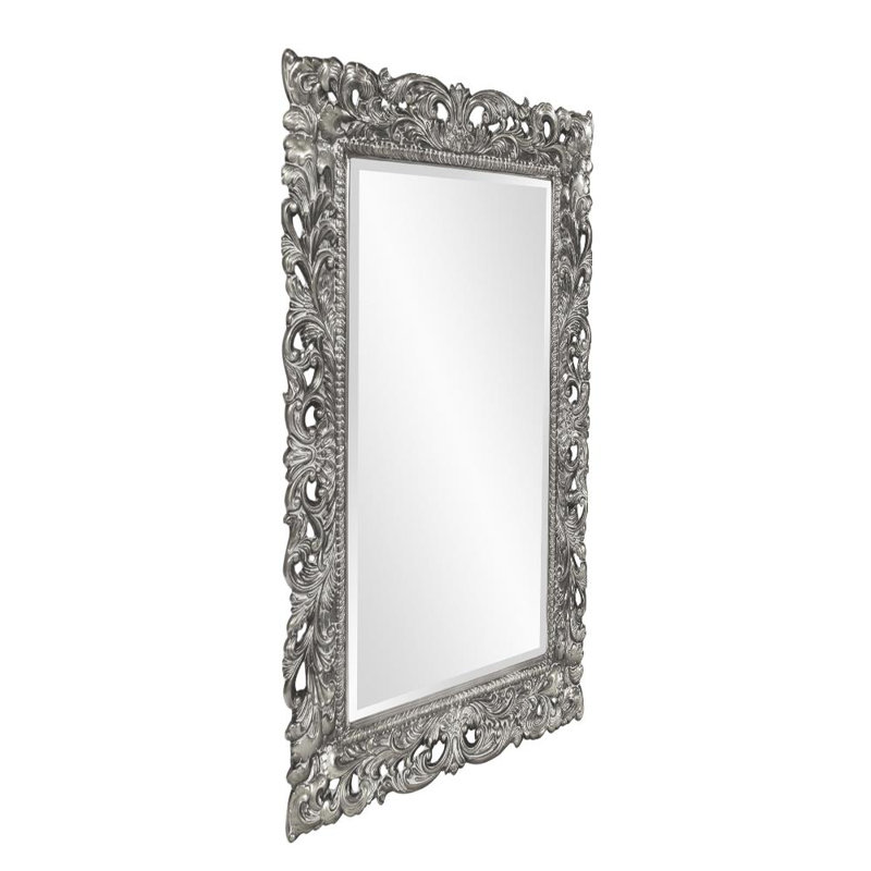 Luise Ornate Beveled Framed Accent Mirror, Nickel