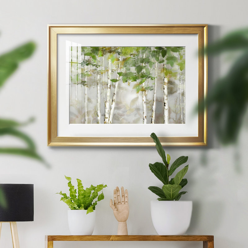 Evergreen Forest - peinture encadrée, Cadre doré, H 26,5 po x l 36,5 po x P 1,5 po