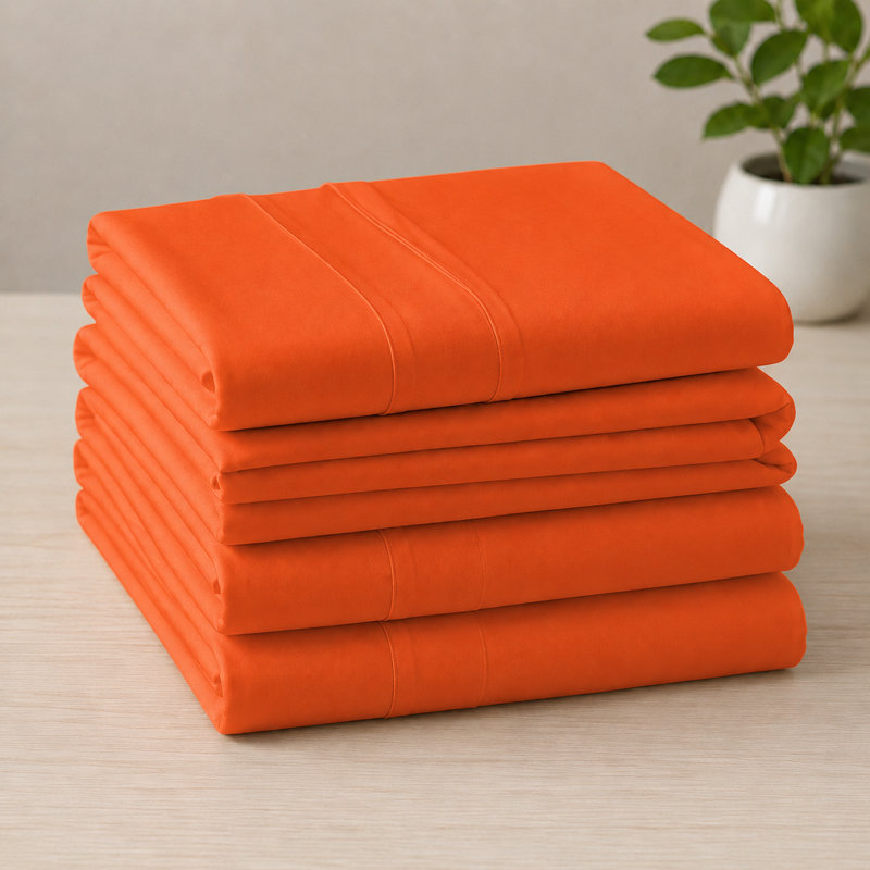 6-Piece Premium Deep Pockets Microfiber Sheet Set, California King, Autumn Orange