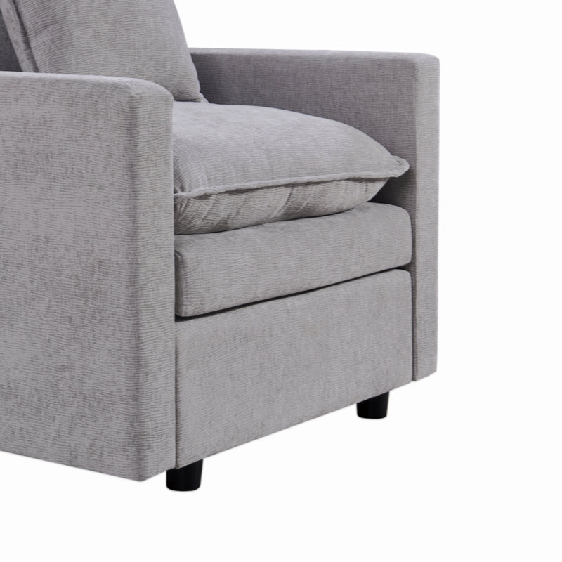 Fauteuil de lecture en tissu Chenille, Gris