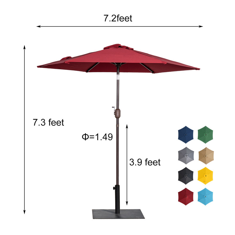 Parasol de marché 7,2 pi Seegmiller, Rouge