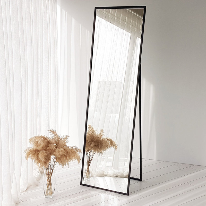 Covertt Metal Flat Floor Mirror, Black
