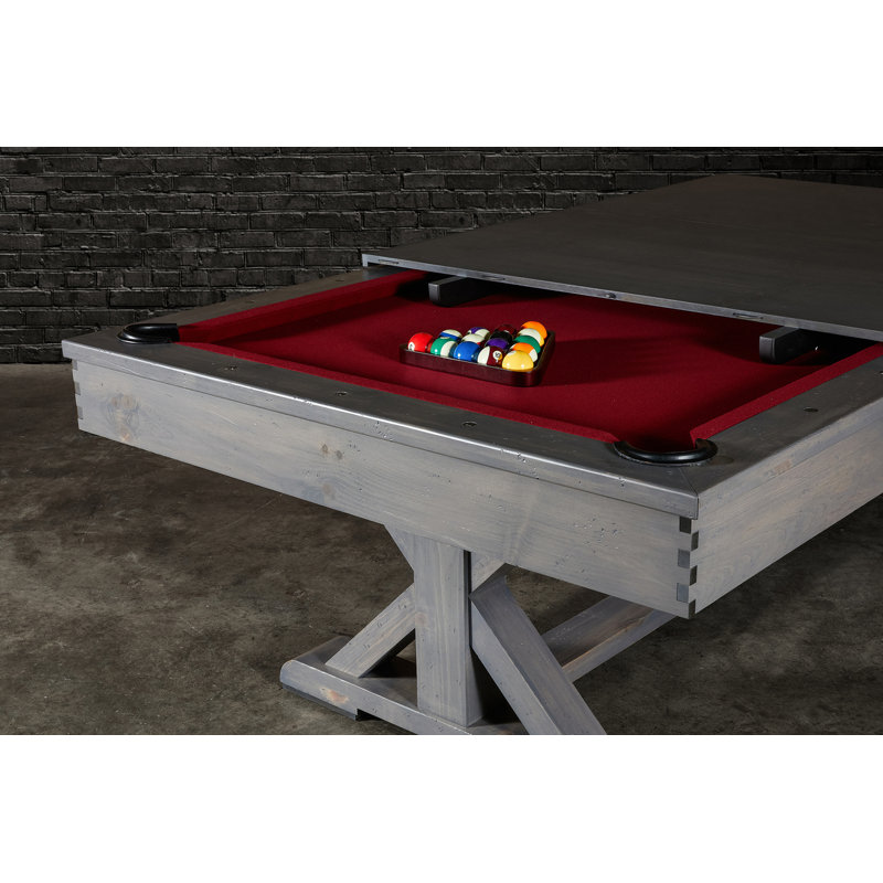 Hepburn Slate 8' Pool Table with Professional Installation Included, Burgundy