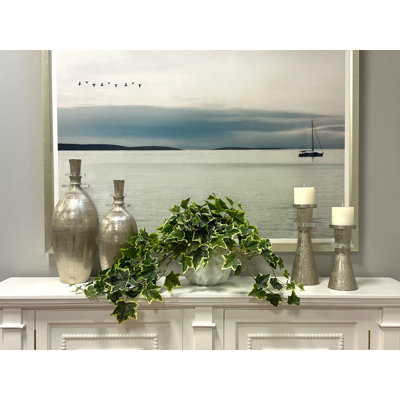 13'' Faux Ivy Plant in Glass Vase