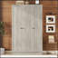 Penderie à 3 portes avec tablettes, gris-1164664004