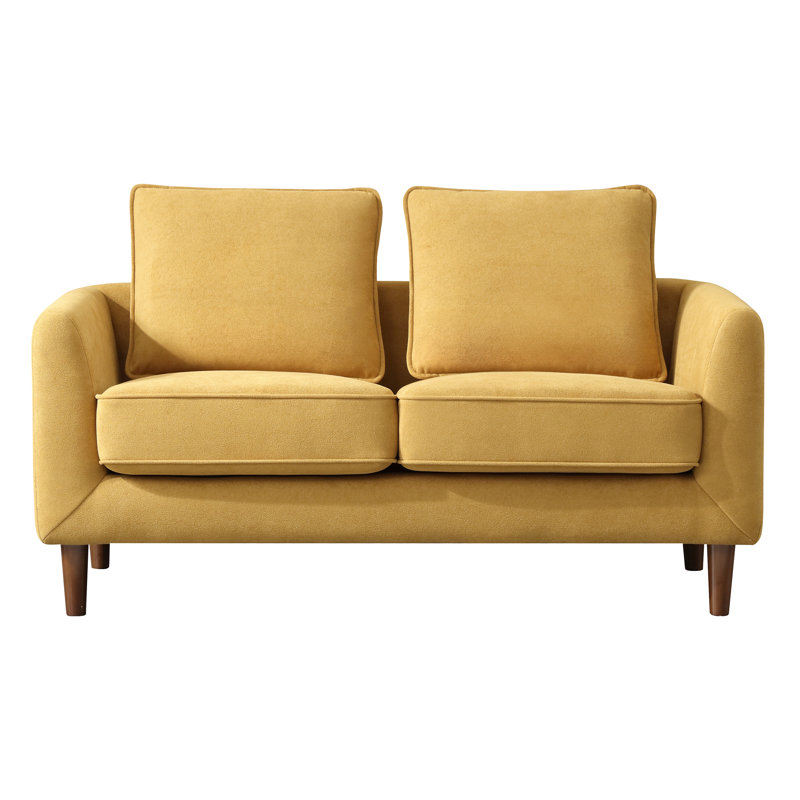 57" W chenille loveseat, Yellow
