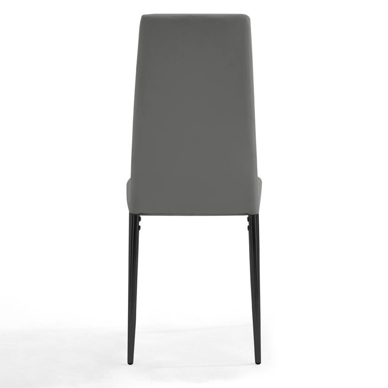 Dannah 48cm H Upholstered Upholstered Back Side Chair, 4, Grey, Black