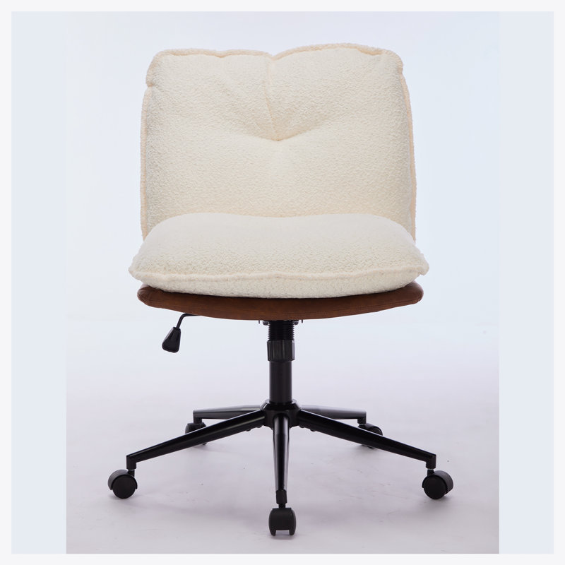 Fauteuil d'ordinateur surdimensionné à roulettes surdimensionné avec roulettes et siège d'ordinateur, Blanc, Brun