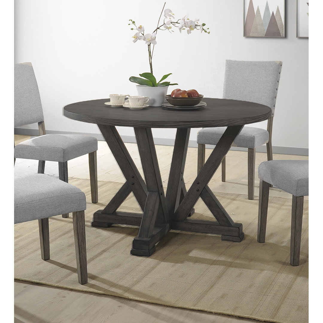 Batey Round Solid Wood Top Dining Table Gracie Oaks