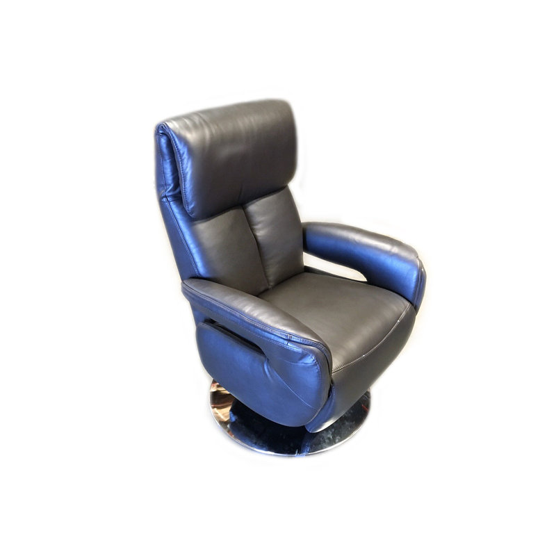 Fauteuil inclinable ergonomique en cuir véritable Romola, Cuir véritable brun