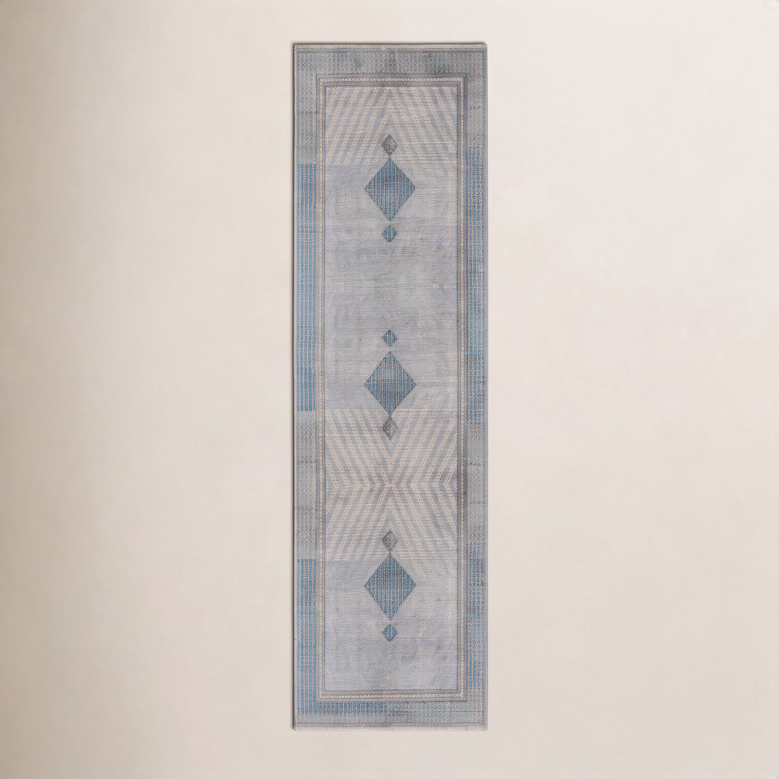 Favager Blue Light Brown Oriental Rug, Runner 2'3" x 7'6"