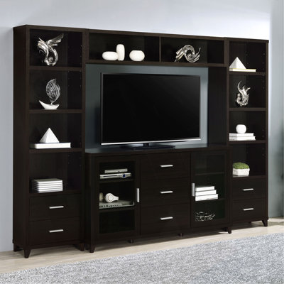 Barnaby Cappuccino 4-Piece Rectangular Entertainment Center