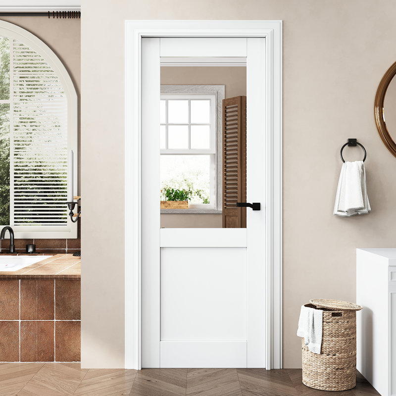 Porte coulissante intérieure semi-réfléchissante pour porte de grange, 30 po x 80 po