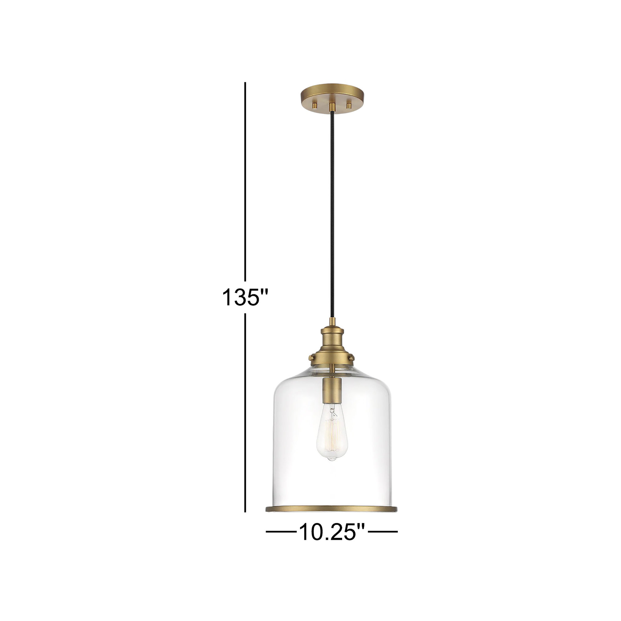 Emmett Single Light Glass Dimmable Pendant