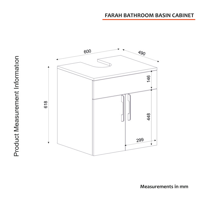 Inasia 60cm Single Bathroom Vanity Base Only in Weiß