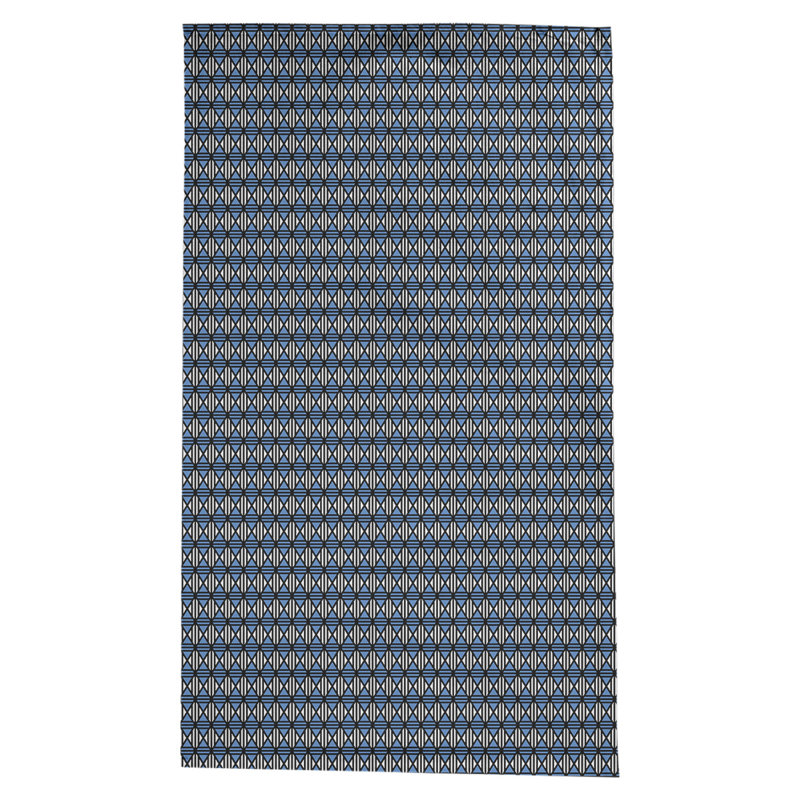 Leffel Lined Diamonds Tablecloth, Black/Blue