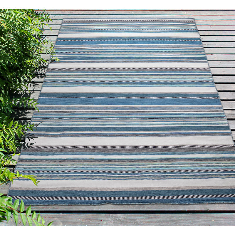 Tarbes Striped Indoor / Outdoor Rug, Rectangle 7'6" x 9'6"