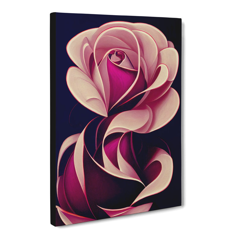 Croswell Rose Flower - Wrapped Canvas, 76cm H x 50cm W x 3cm D