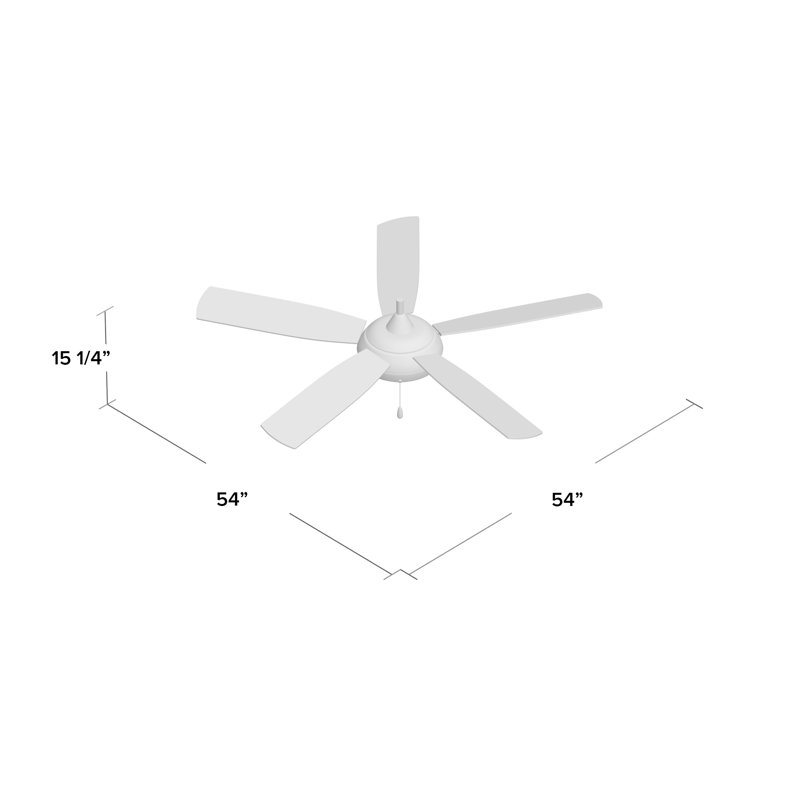 54" Lun Aire 5 - Blade LED Standard Ceiling Fan with Pull Chain and Light Kit Included, Oil Rubbed Bronze