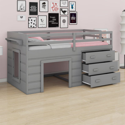 Loft Bed With Drawers And Shelf