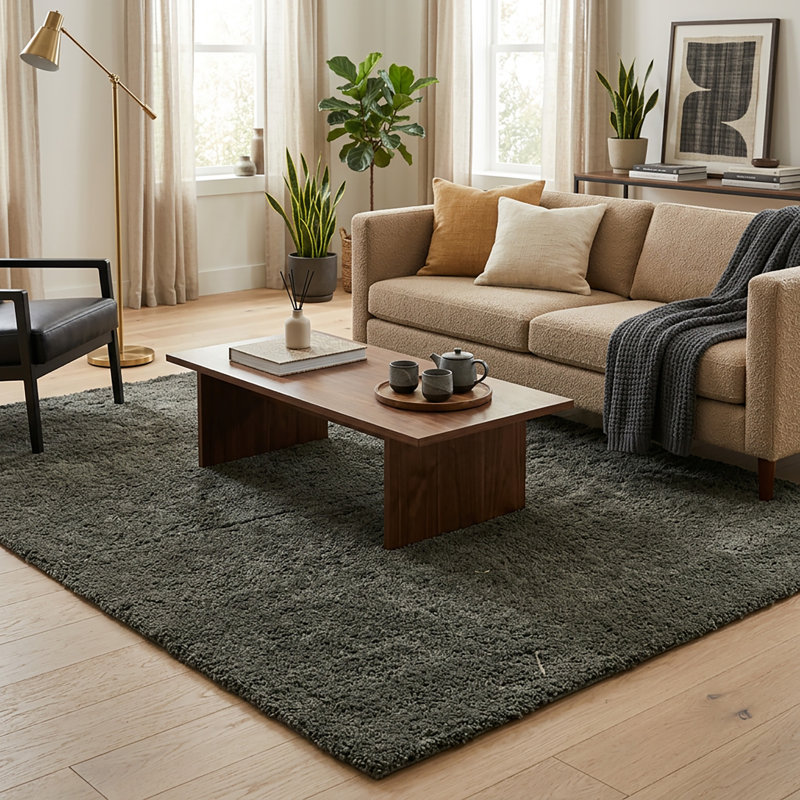 Tapis à poils longs Marakai, Rectangle 5 pi 3 po x 7 pi 7 po