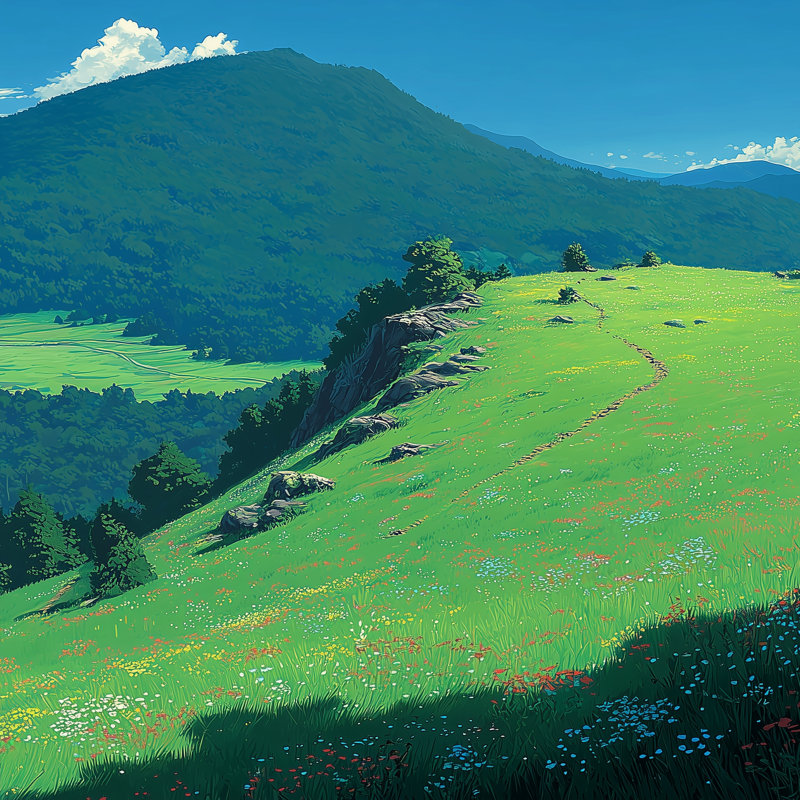 «Emerald Meadow Landscape», art mural sur toile tendue, L 30 po x H 30 po x P 1,5 po