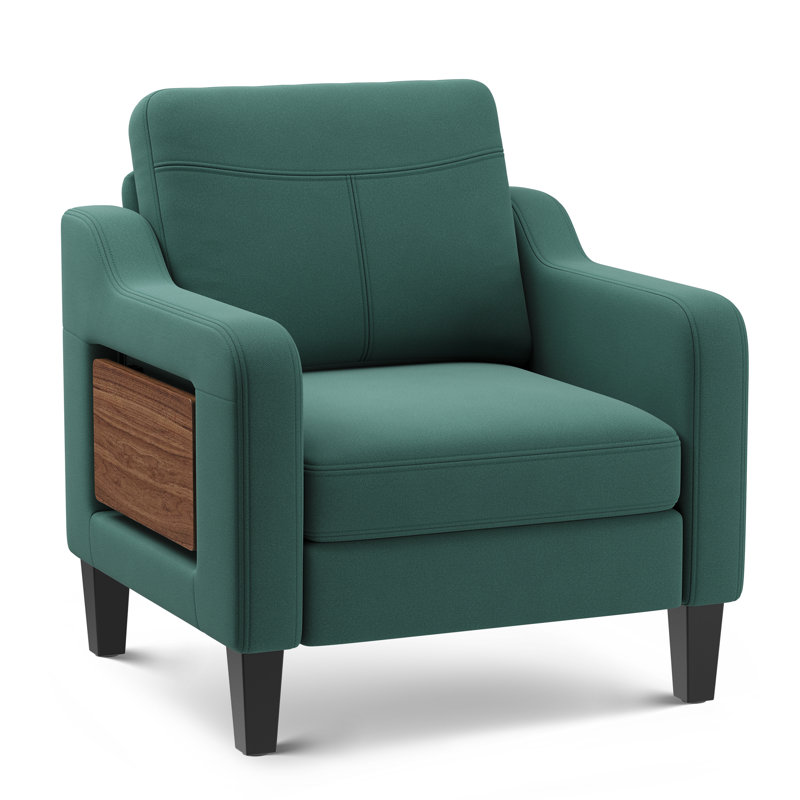 29.9" Wide Mid-Century Upholstered Premium Fabric Chair,Sofa, Green