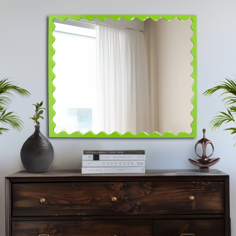 Ailee Rectangle Mirror, Mirrored Green