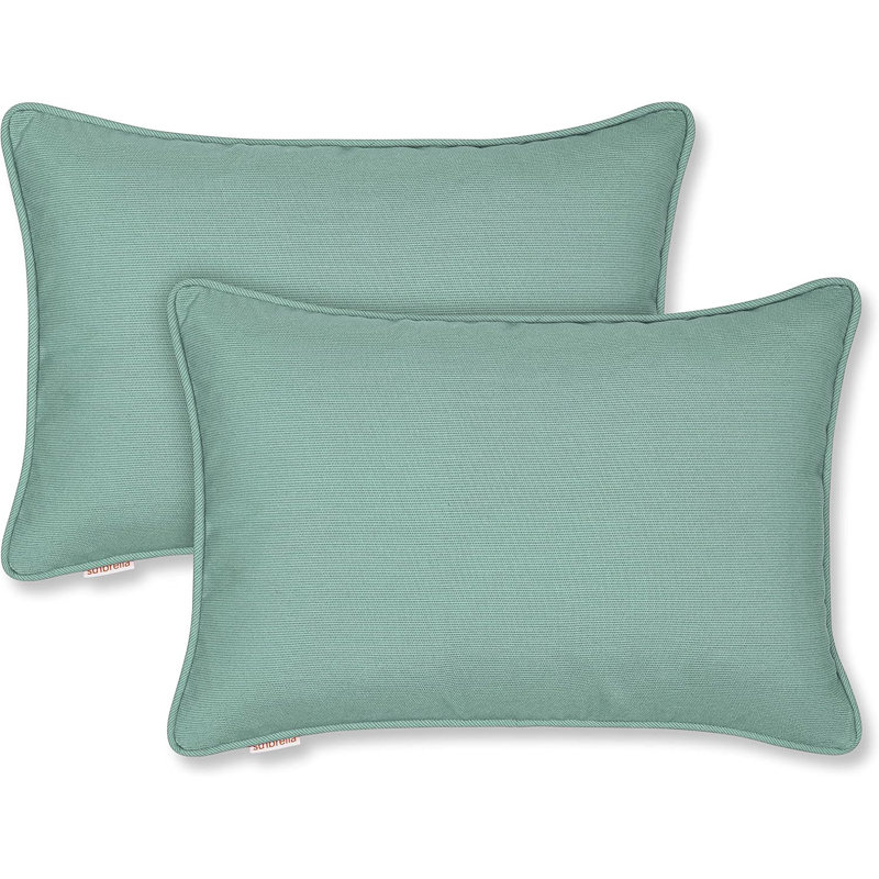 Housse de coussin Sunbrella, Brume, Housse de coussin seulement - sans coussin, Rectangle H 13 po x l 20 po