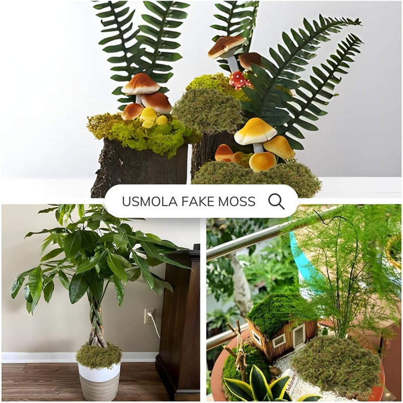 Fausse mousse verte pour plantes en pot, mousse artificielle 4OZ pour bricolage