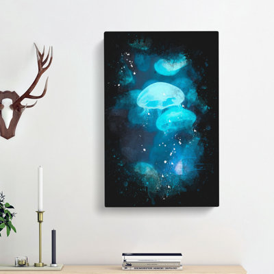 Blue Jellyfish - Wrapped Canvas