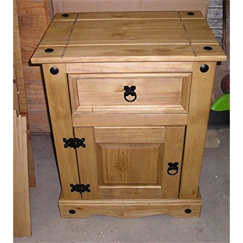 Morin 53cm W Solid Wood Bedside Table