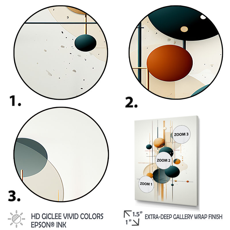 Doux sérénité circulaire géométrique rétro minimaliste - salon d'art mural géométrique moderne, H 32 po x l 16 po x P 1 po