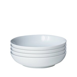 White Embossed Pasta Bowl