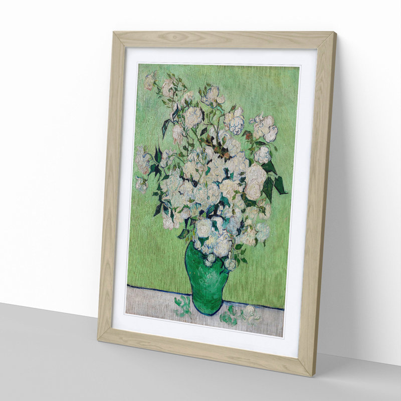 Roses Vol.2 by Vincent Van Gogh - Picture Frame Painting, Oak Framed, 65cm H x 48cm W x 2cm D