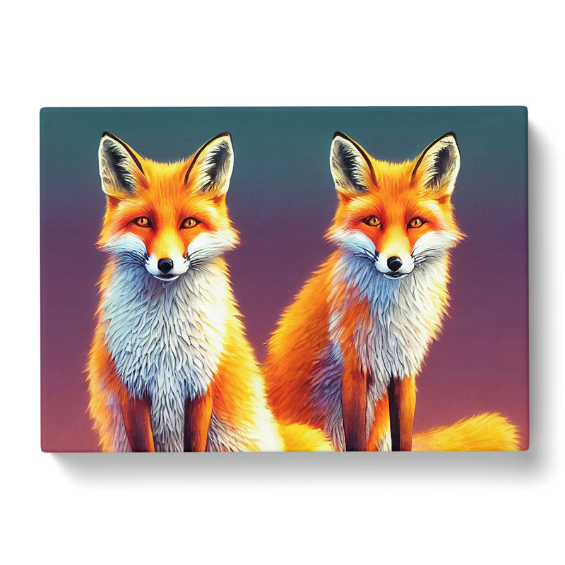 Two Foxes Vol.1 - Wrapped Canvas Print, 35cm H x 50cm W x 3cm D