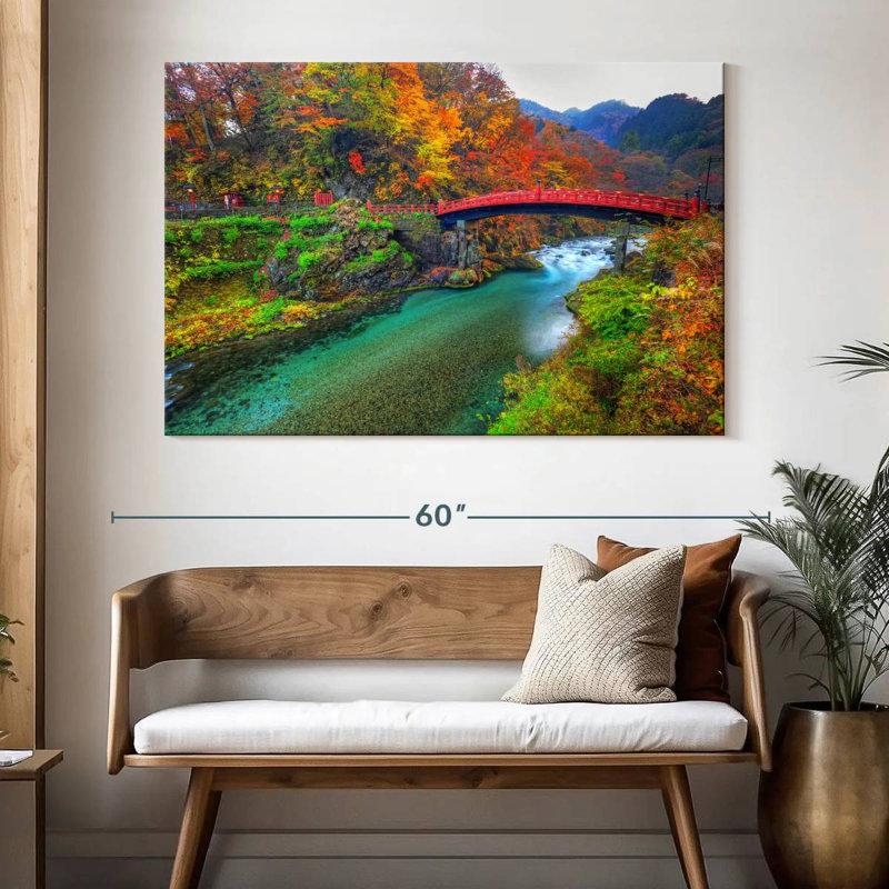 Lilie Shinkyo Bridge In Autumn, 34" H x 51" W