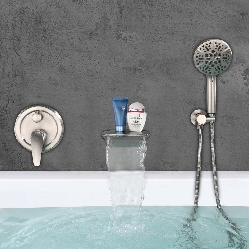 Bathroom Freestanding Tub Filler, Brushed Nickel