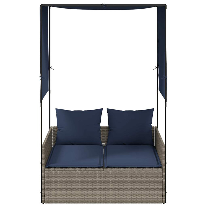  Patio Double Sun Lounger Gray, Navy Blue, Gray, Navy Blue