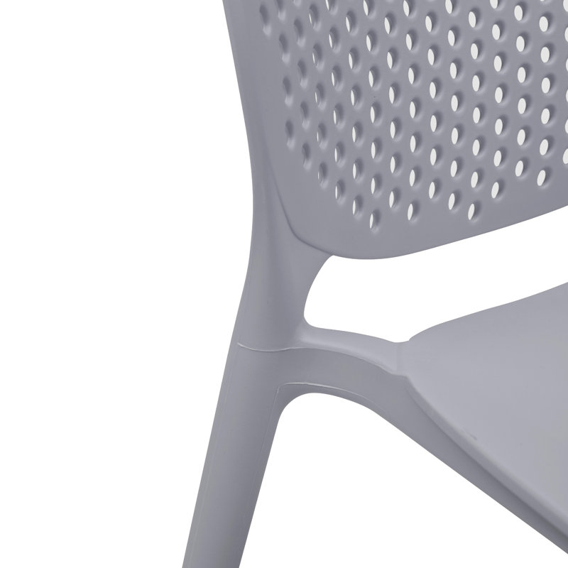 Bailey Stacking Patio Dining Chair, Light Gray