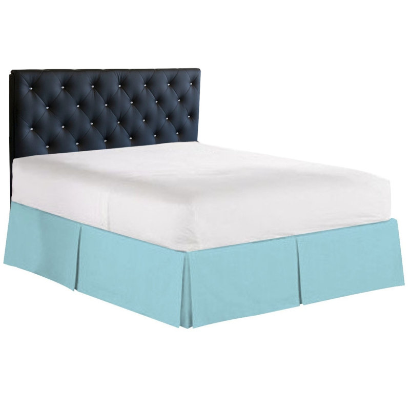 Jupe de lit sur mesure en microfibre à densité de tissage 1500, Turquoise, Très grand lit