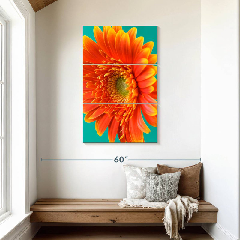 Harnek Orange Gerbera Daisy II, 45" H x 28" W