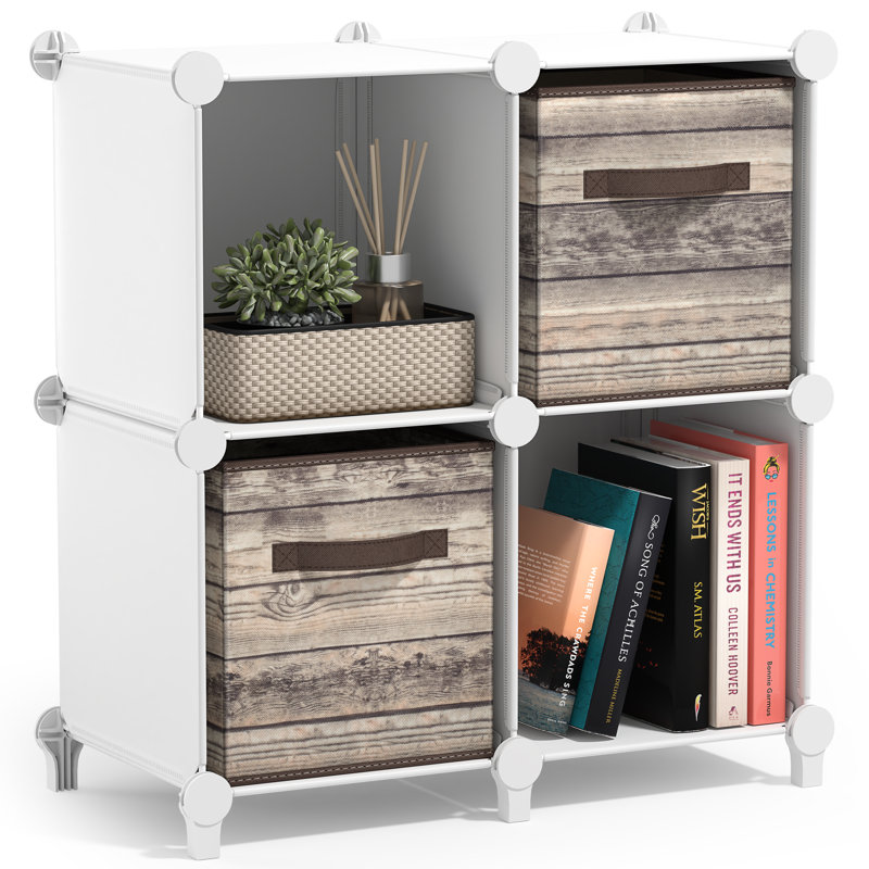 Sorbus Cube Storage Organizer – 4 Pack - Waterproof Cubby Shelf for Closet, Toys, Books, Shoes, Décor – Space-Saving Bookshelf for Bedroom, Living Room, Kids’ Room, or Office, Black, Set of 4
