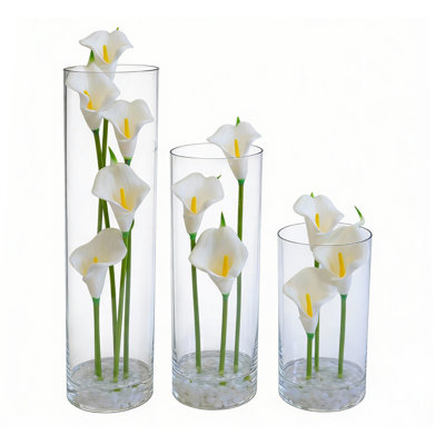 Ensemble de 3 fleurs artificielles élégantes Calla