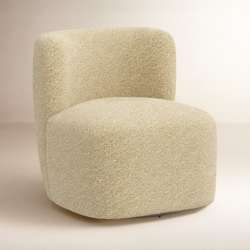 Mariza 28" W Swivel Lounge Chair, Classic Buff Boucle
