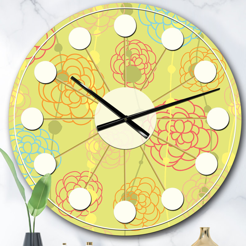 Horloge murale rétro Mid-Century, Surdimensionné
